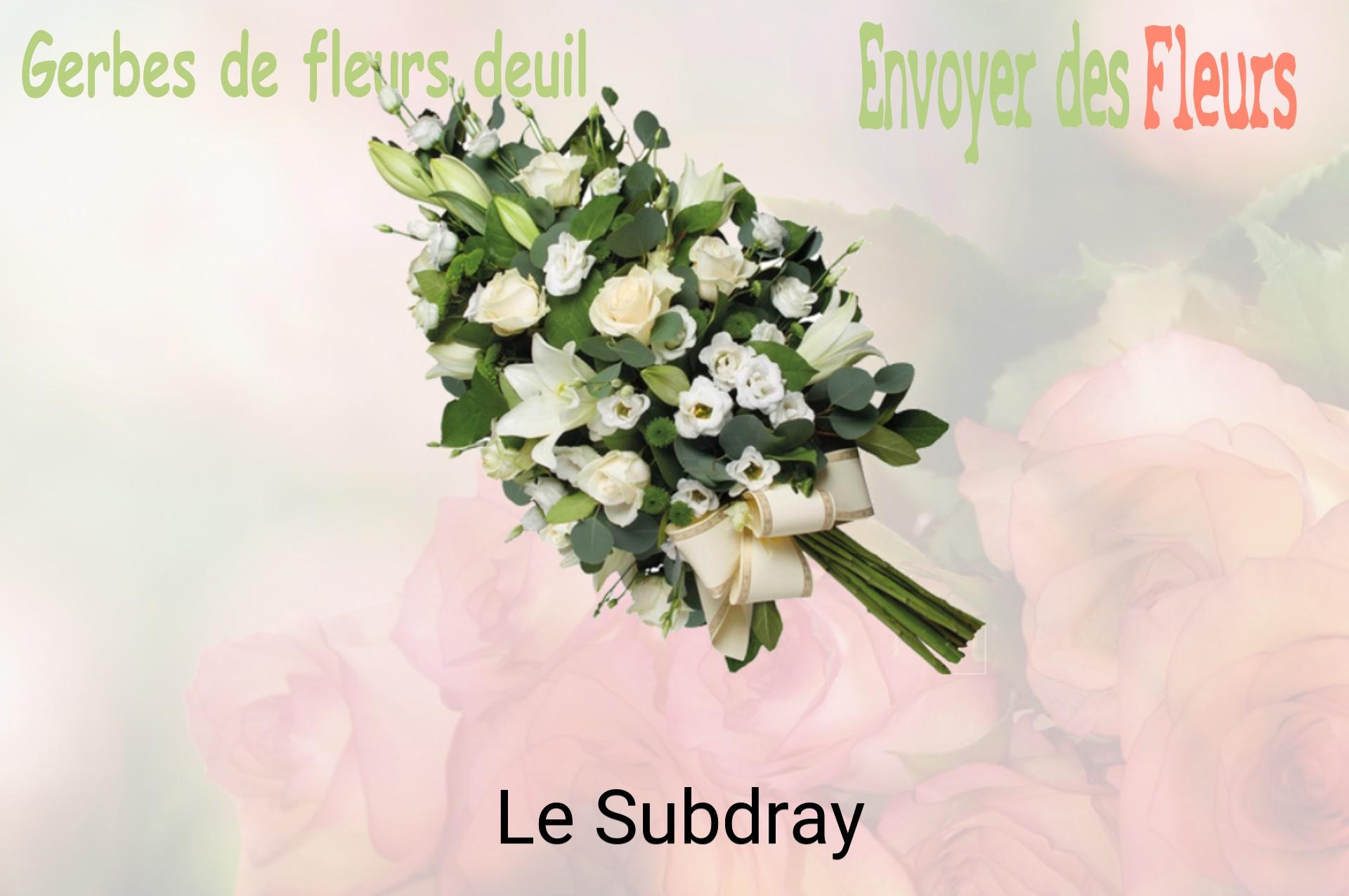 Gerbe de fleurs de deuil livrée à Le Subdray